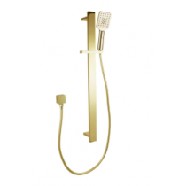 Bellino Brushed Yellow Gold Square Handheld Shower Rail Set